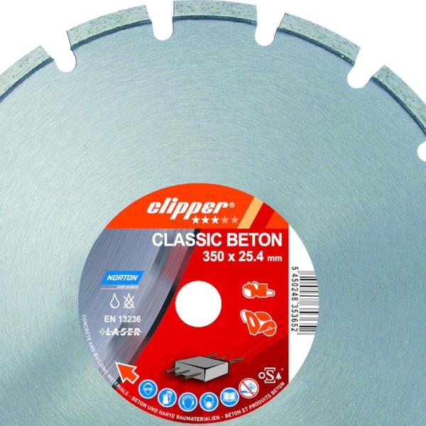 Imagem de Disco diamantado Segmentado 350 x 25,4 mm - Classic Beton Cliper - Norton