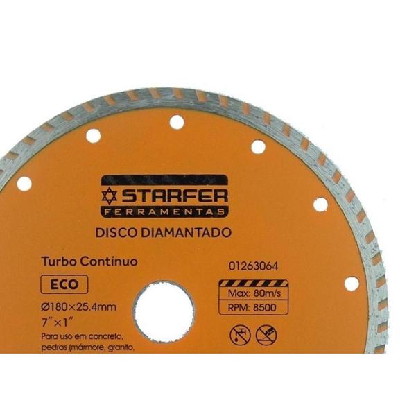 Imagem de Disco Diamantado Starfer Eco Turbo 180Mm Seco/Agua  1263064