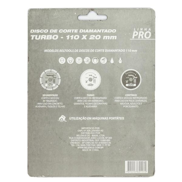 Imagem de Disco Diamantado Turbo 110 x 20mm Beltools