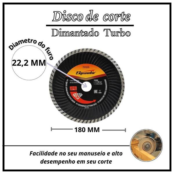 Imagem de Disco diamantado  turbo 180mmx22.2mm  sparta