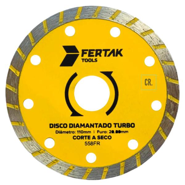 Imagem de Disco Diamantado Turbo 4'' Fertak Tools Disco de Corte Para Granito, Tijolo, Telha, Concreto, Alvenaria Para Serra Mármore Makita.