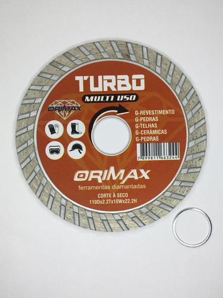 Imagem de Disco diamantado turbo mult uso furo 22 para lixadeira e serra marmore. - ORIMAX