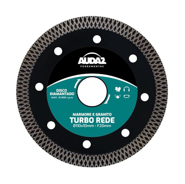 Imagem de Disco Diamantado Turbo Rede Ø110x10mm - Meia Esquadria (45º) para PORCELANATOS