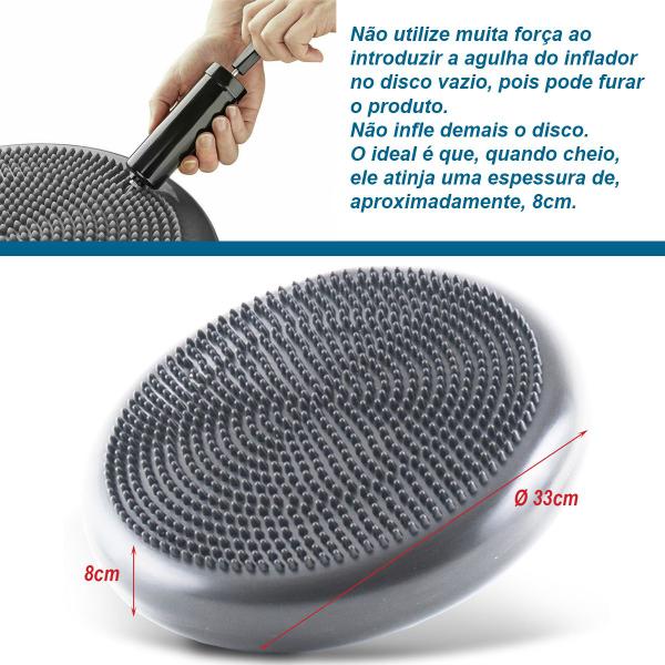 Imagem de Disco Equilíbrio inflável Balance Cushion 33cm com bomba Azul 895-BL - Lorben