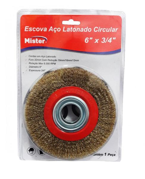 Imagem de Disco / Escova Aço Latonado Circular 6" x 3/4" - Mister