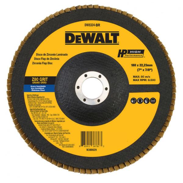 Imagem de Disco Flap 180 x 22,23mm Gr80 Dewalt Dw8324p