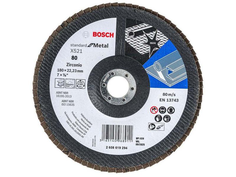 Imagem de Disco Flap 180mm Grão 80 Bosch - Standard for Metal