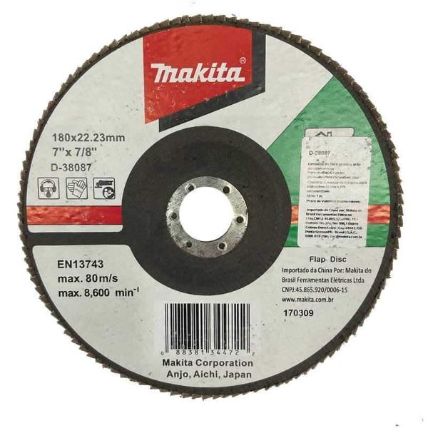 Imagem de Disco Flap Abrasivo 180Mm Grão C36 D-38087 Makita