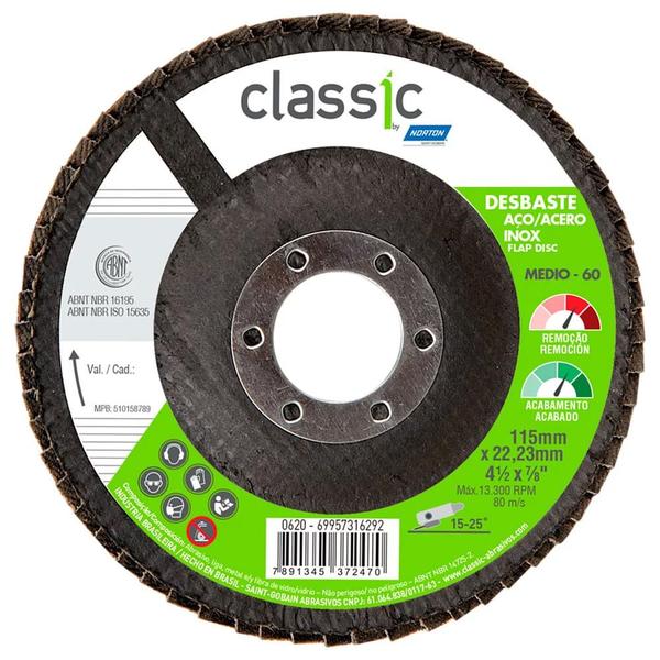 Imagem de Disco Flap Classic 115x22mm GR60 Norton R801 69957316292