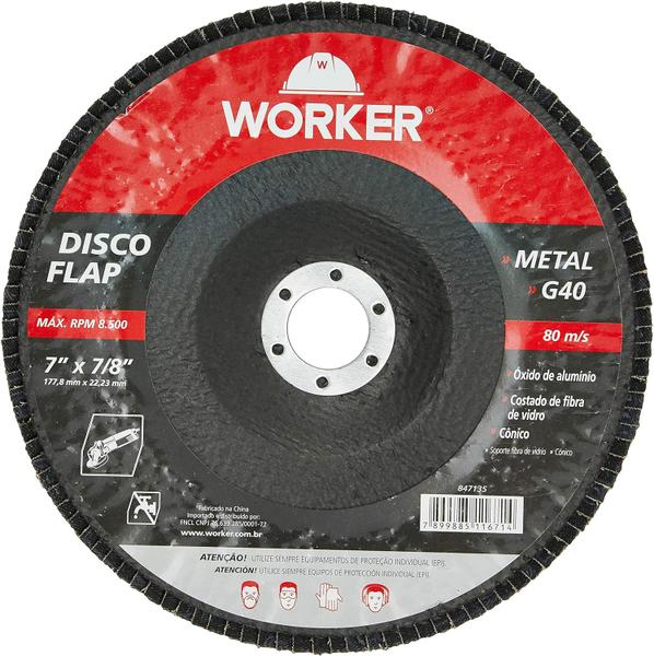 Imagem de Disco Flap Curvo G40 180X22 2Mm Metal Worker 