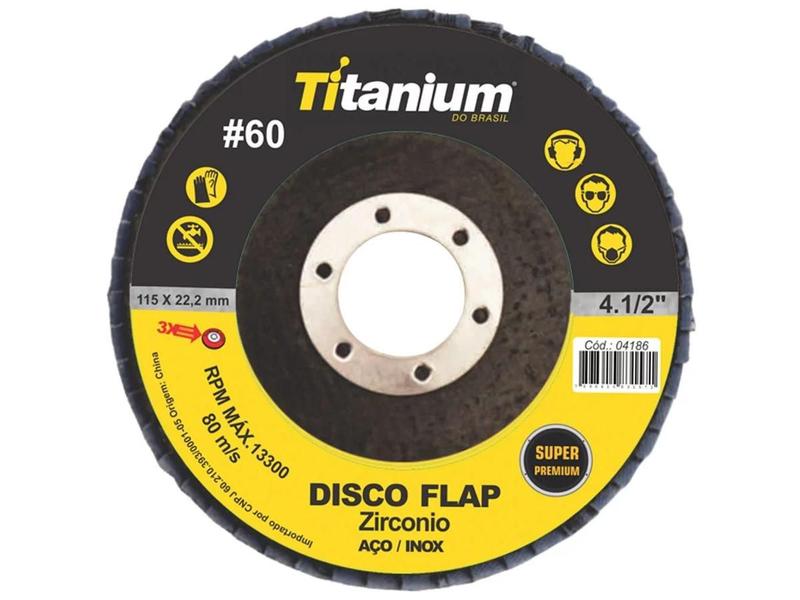 Imagem de Disco Flap de Zircônio de 4.1/2 Pol. Grão 60 - Titanium