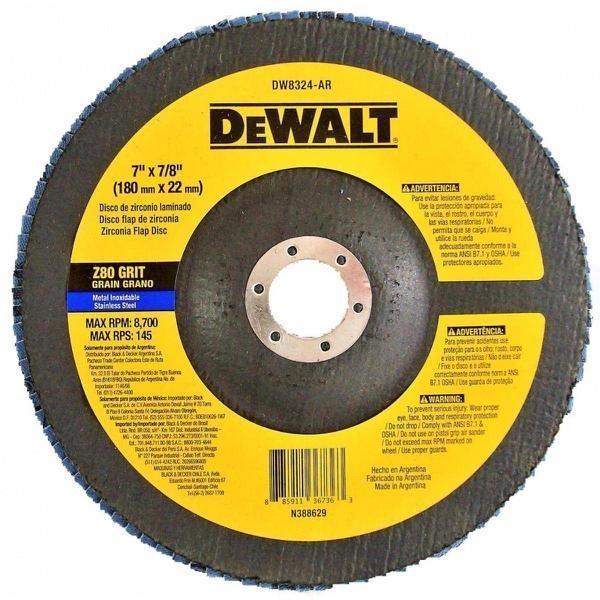 Disco Flap G80 7 X 7/8 Dw8324P-Ar Dewalt Imagem de Disco Flap G80 7 X 7/8 Dw8324P-Ar Dewalt