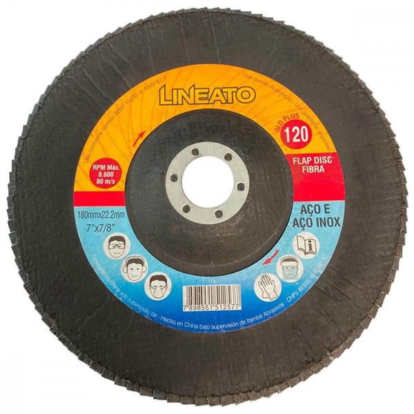 Imagem de Disco Flap Lineato Itambe 7'' - Grao 120