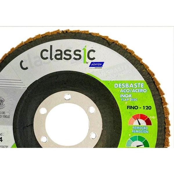 Imagem de Disco Flap Norton Classic - 4.1/2'' - Grao 120 - Kit C/10 Peças