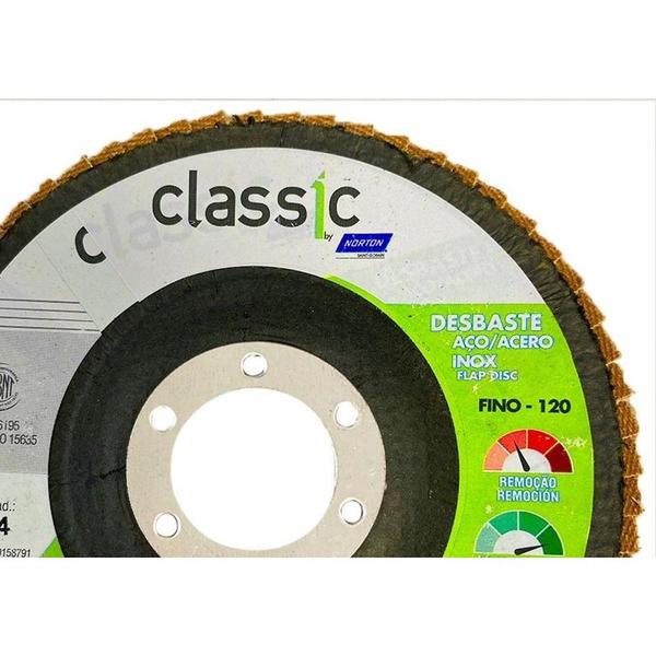 Imagem de Disco Flap Norton Classic - 4.1/2'' - Grao 120 . / Kit C/ 10 Peças