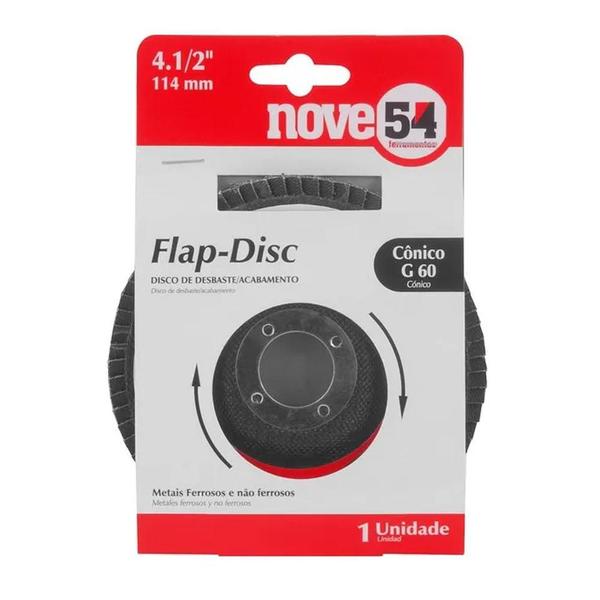 Imagem de Disco Flap Nove54 4.1/2'' Grão 60