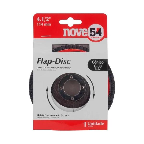 Imagem de Disco Flap Nove54 4.1/2'' Grão 80