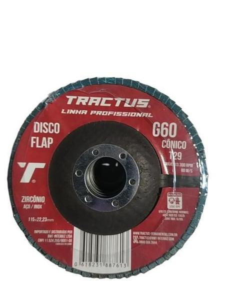 Imagem de Disco Flap Profissional 115 X 22.2 - Zircônia Cônico - G60