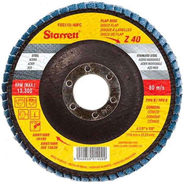 Disco Flap Starrett 4.1/2 X 120 Imagem de Disco Flap Starrett 4.1/2 X 120