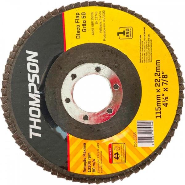 Disco Flap Thompson 4.1/2'' - Grao 50 - 1666 Imagem de Disco Flap Thompson 4.1/2'' - Grao 50 - 1666