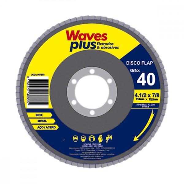 Disco Flap Waves 4.1/2 X 40 Zirconia - RCD Imagem de Disco Flap Waves 4.1/2 X 40 Zirconia