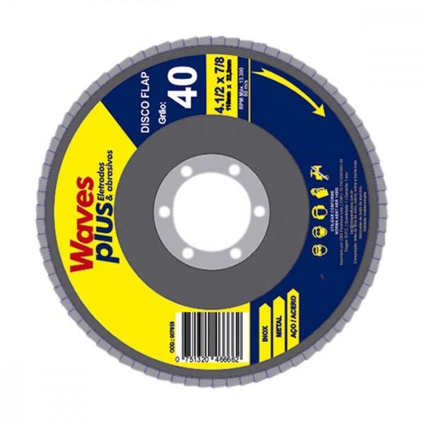 Disco Flap Waves 4.1/2 X 40 Zirconia - RCD Imagem de Disco Flap Waves 4.1/2 X 40 Zirconia