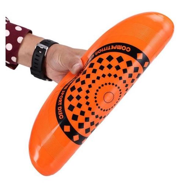 Imagem de Disco Frisbee polietileno Resistente Maleável Brinquedo Pet Laranja Ou Azul Lazer LR-0133