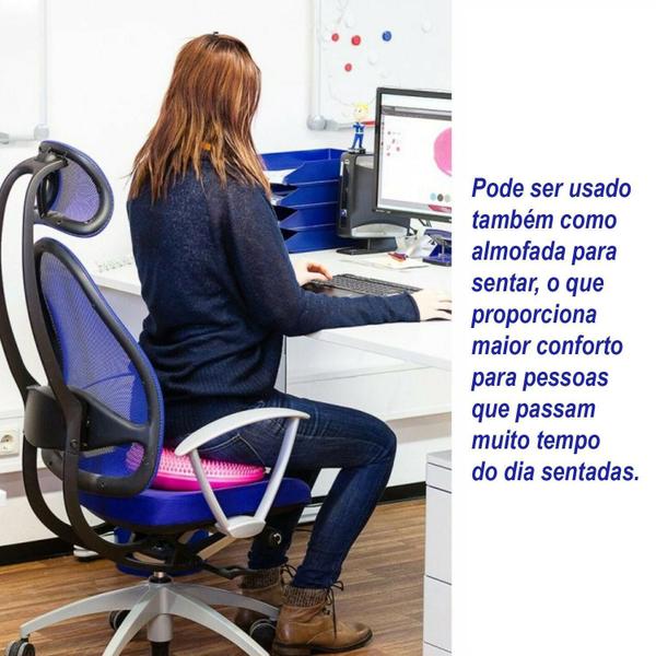 Imagem de Disco Inflável Almofada Equilibrio Pilates 33cm Bomba Azul