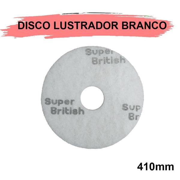 Imagem de Disco Lustrador Branco 410 British Ideal Para Enceradeira