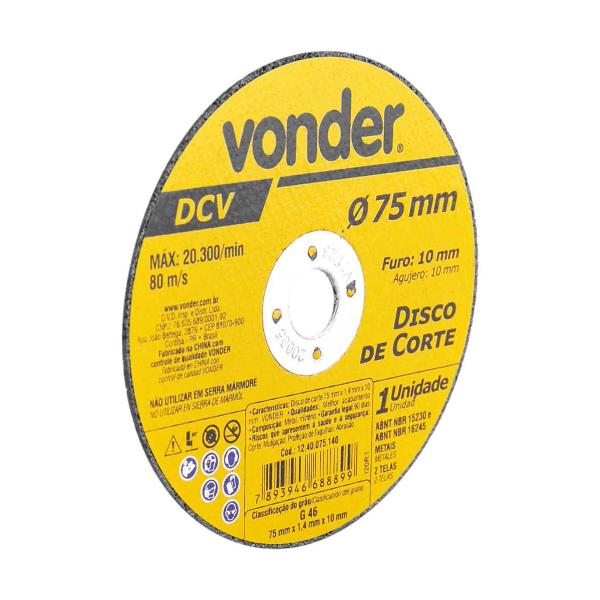 Imagem de Disco para Inox  3 X 1,4mmx 3/8 Dcv 12.40.075.140 - Vonder