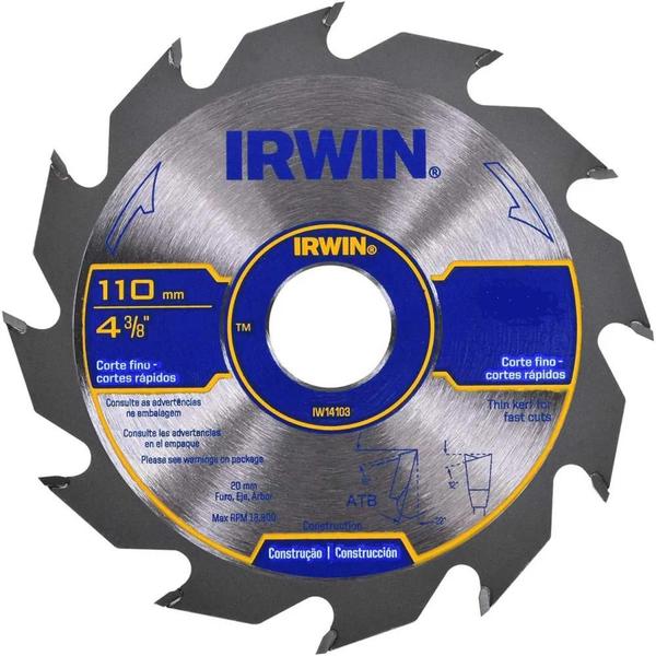 Imagem de Disco para serra circular com videa 110mm 30 dentes irwin