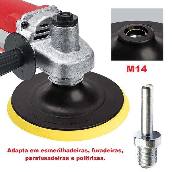 Imagem de Disco Prato Suporte 125Mm 5 Polegadas + Adaptador Pino M14