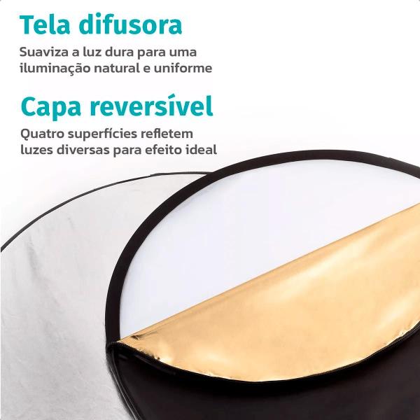 Imagem de Disco Rebatedor e Difusor Oval 5 em 1 de 90x120cm Inclui Bolsa