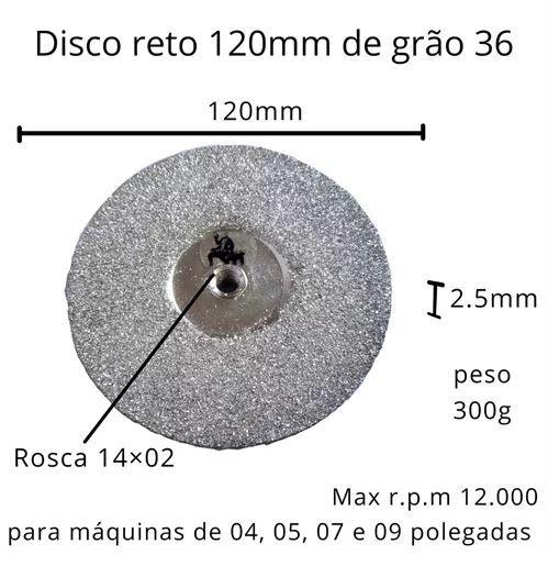 Imagem de Disco Reto de 12cm Diamante Negro Grão 16 Cupins de Aço