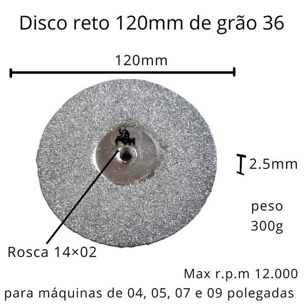 Imagem de Disco Reto de 12cm Grão 36 Cupins de Aço