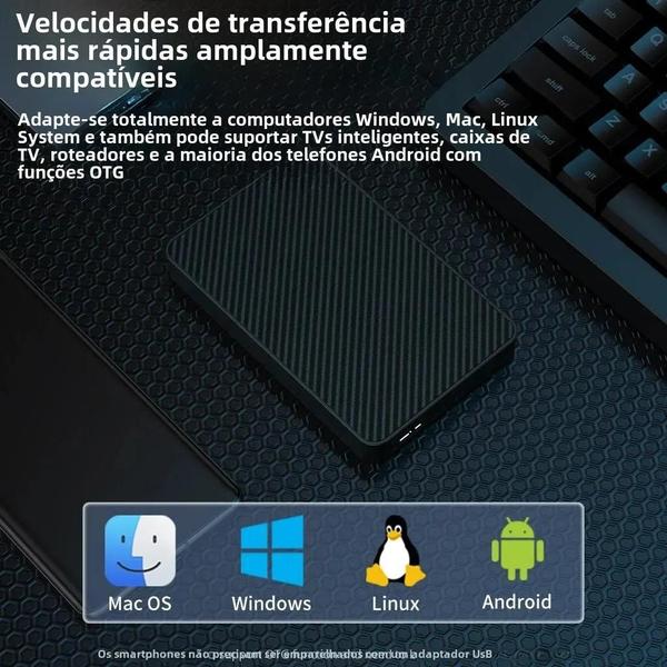 Imagem de Disco Rígido Externo Portátil 2.5" USB 3.0 - 250GB - Compatível com PC, Laptop, PS5 e Xbox