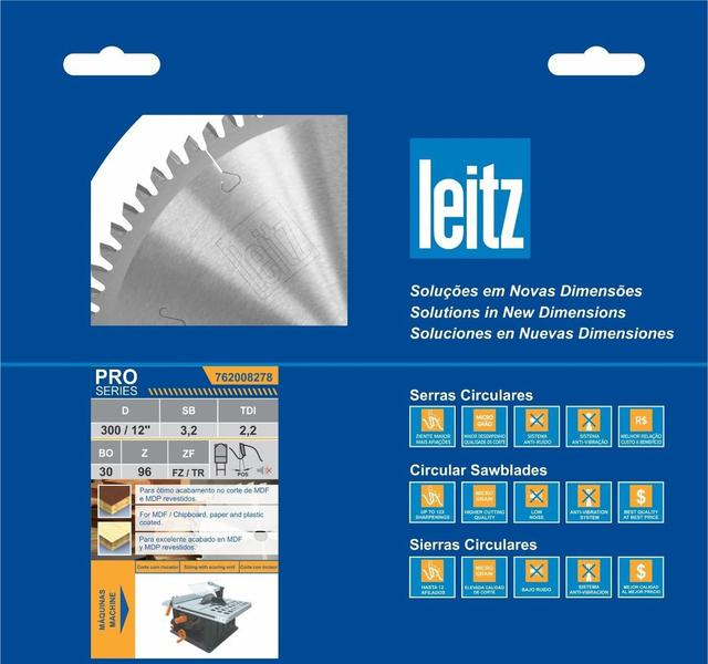 Disco Serra 300mm 96 Dentes Riscador Mdf/mdp 762008278 - LEITZ Imagem de Disco Serra 300mm 96 Dentes Riscador Mdf/mdp 762008278