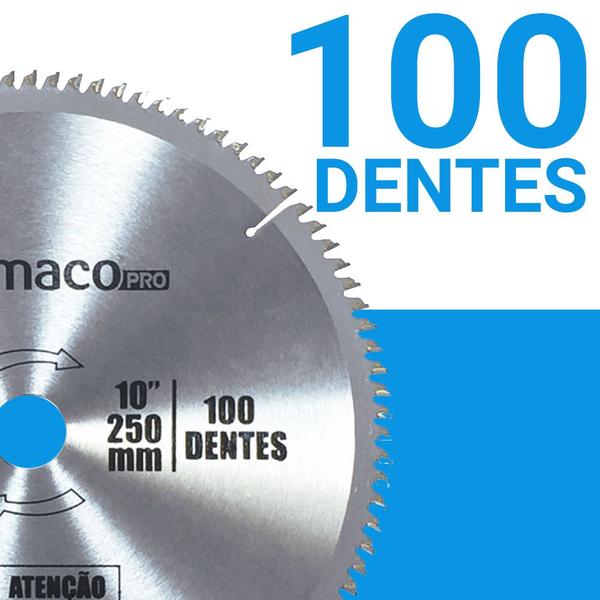 Imagem de Disco Serra Circular 250mm 100 Dentes Para Alumínio e Mdf