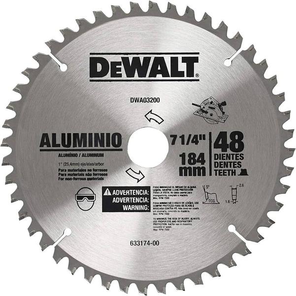 Imagem de Disco Serra Circular 7 1/4 Pol 48 Dentes Dewalt DWA03200