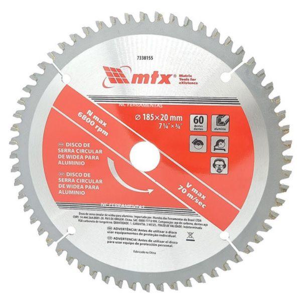 Imagem de Disco Serra Circular Alumínio 185mm 7.1/4 60 Dentes MTX