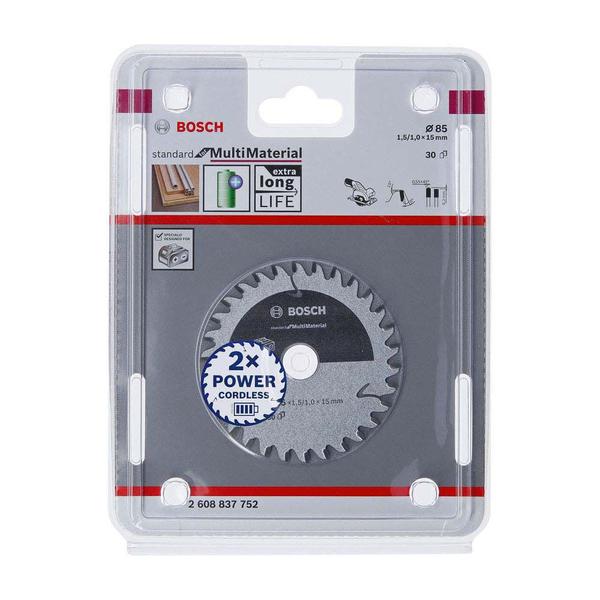 Imagem de Disco Serra Circular Multimaterial Ø85x15 mm 30 dentes 2608837752-000 Bosch