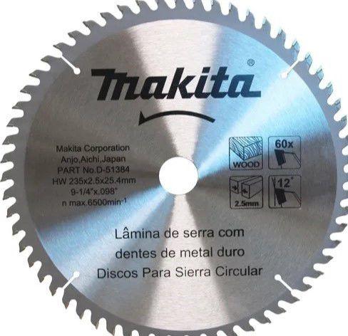 Imagem de Disco Serra Madeira 60 Dentes 235mmx25,4mm Makita D-51384