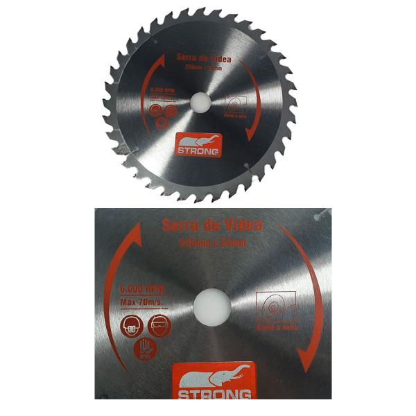 Imagem de Disco Serra Vídea p/Madeira 235x25mm 36dentes Strong 5600RPM