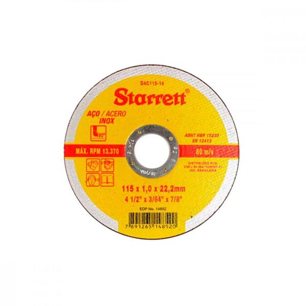 Imagem de Disco Starrett Inox 4.1/2X1,0X7/8'' . / Kit C/ 12 Unidades