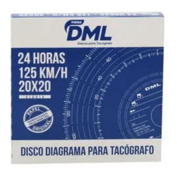 Imagem de Disco Tacógrafo Diário 1 Dia DML 125km/h - Caixa com 100un