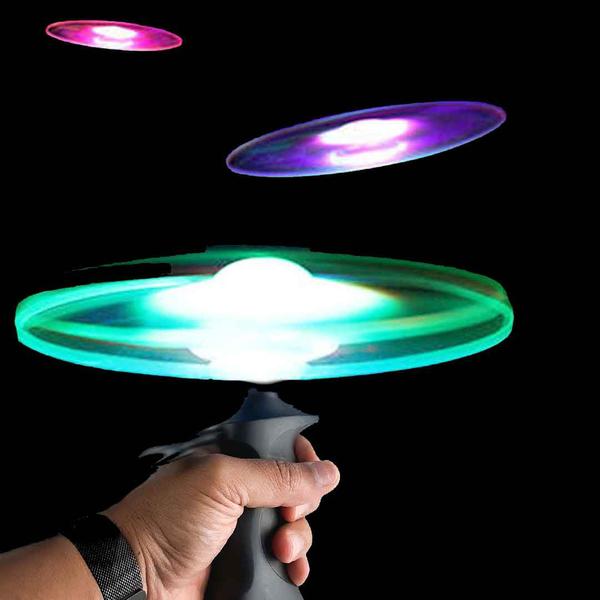 Disco voador com luz Led lançador voa de verdade Rosa - COMPANY KIDS Imagem de Disco voador com luz Led lançador voa de verdade Rosa