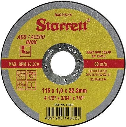 Imagem de Discos Abrasivos de Corte, Starrett, Dac115-14