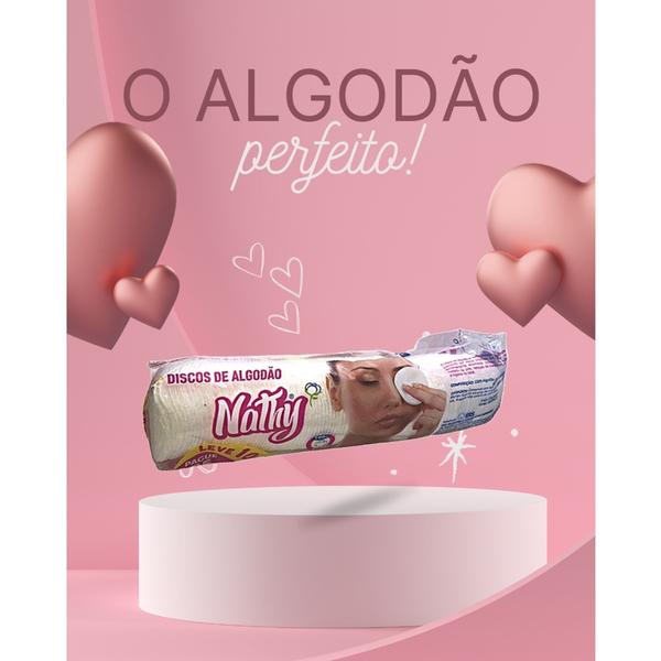 Imagem de Discos Algodão Dupla Face Limpeza Facial Remove Maquiagem Nathy 100 un