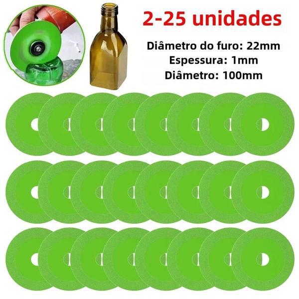 Imagem de Discos De Corte De Vidro Ultrafinos De 100mm, 2 a 25 Peças Para Garrafas De Vinho De Cristal De