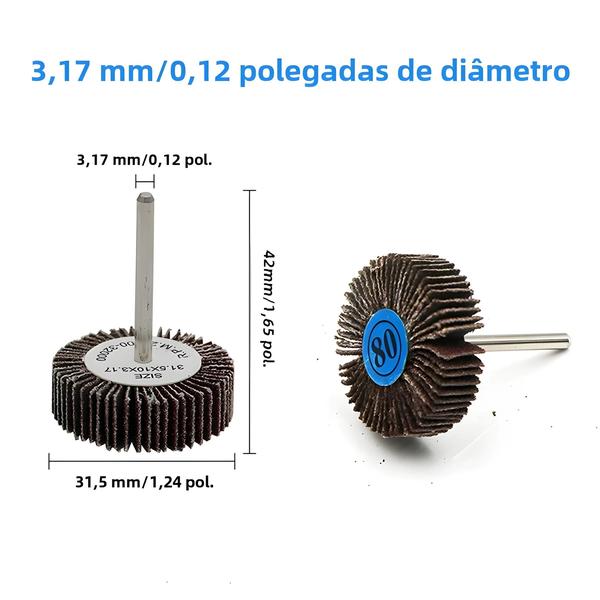 Imagem de Discos De Roda De Lixa De Lixa De Grão 80, Haste De 30mm Para Ferramentas Rotativas Dremel, 510